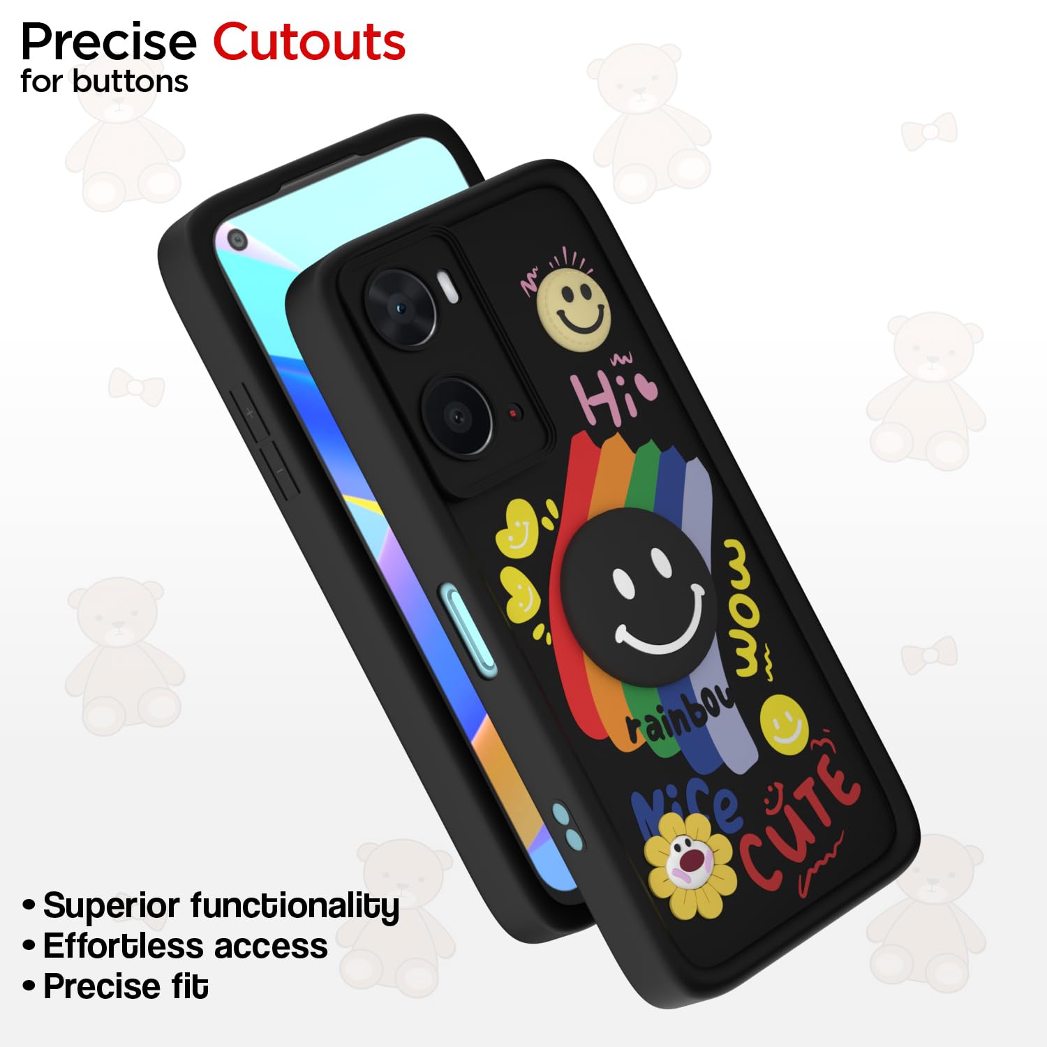Black Soft Silicone phone cover for Oppo A76/A96/A36 – Pikkme – photo 6