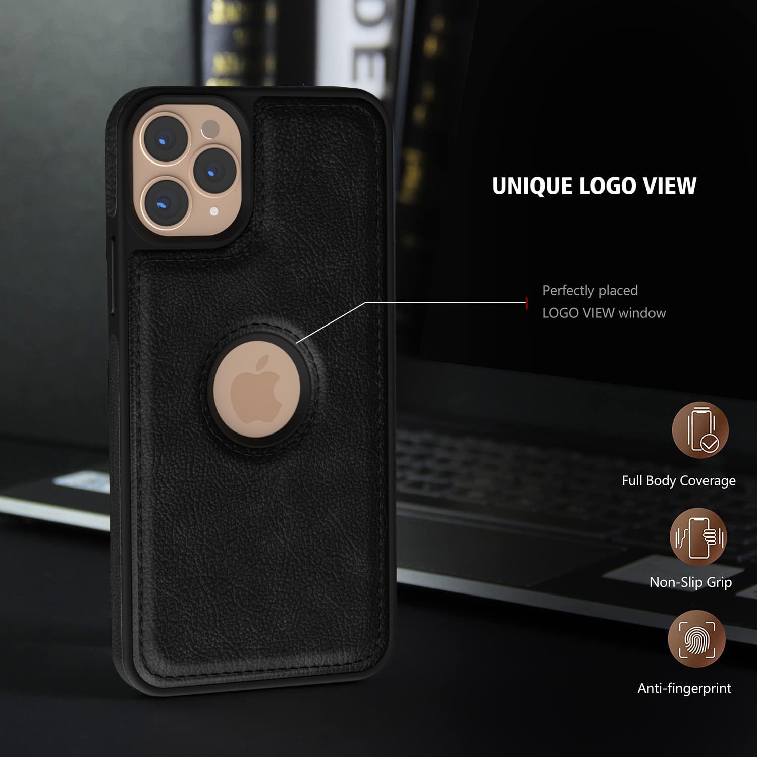 Pikkme iPhone 11 Pro Max Flexible Pu Leather Back Cover | Black