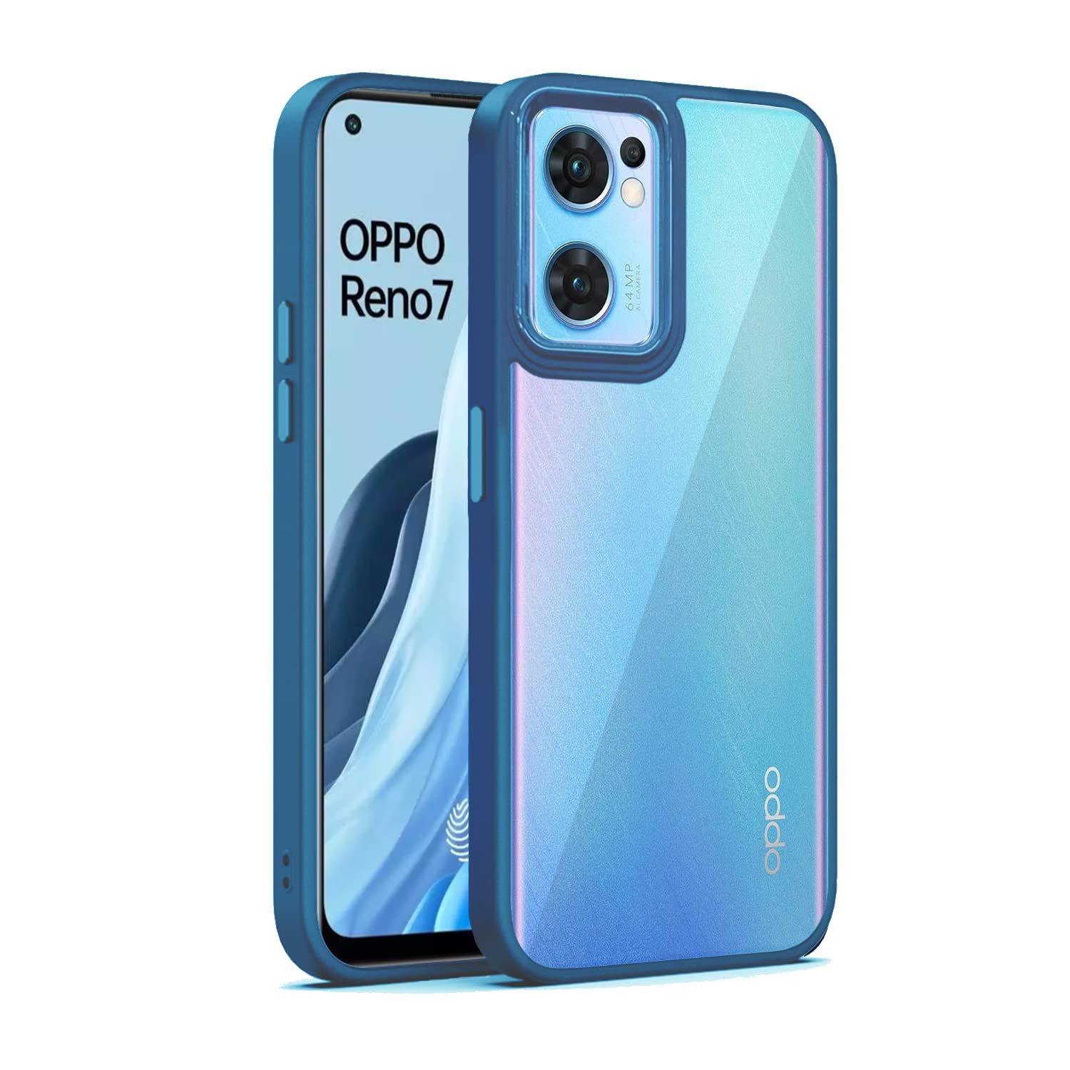 Pikkme dark blue Chrome mobile back cover for Oppo Reno 7 5G