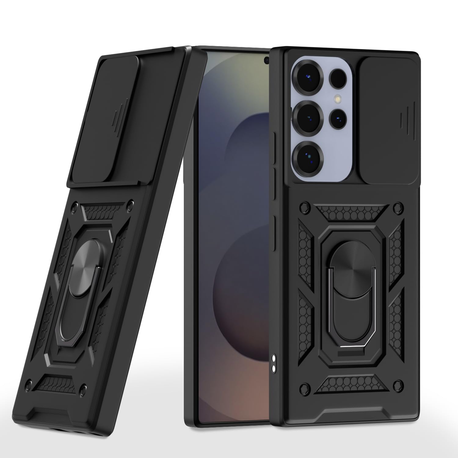 Pikkme Samsung Galaxy S25 Ultra 5G D10 Tough Armor Back Cover - Black