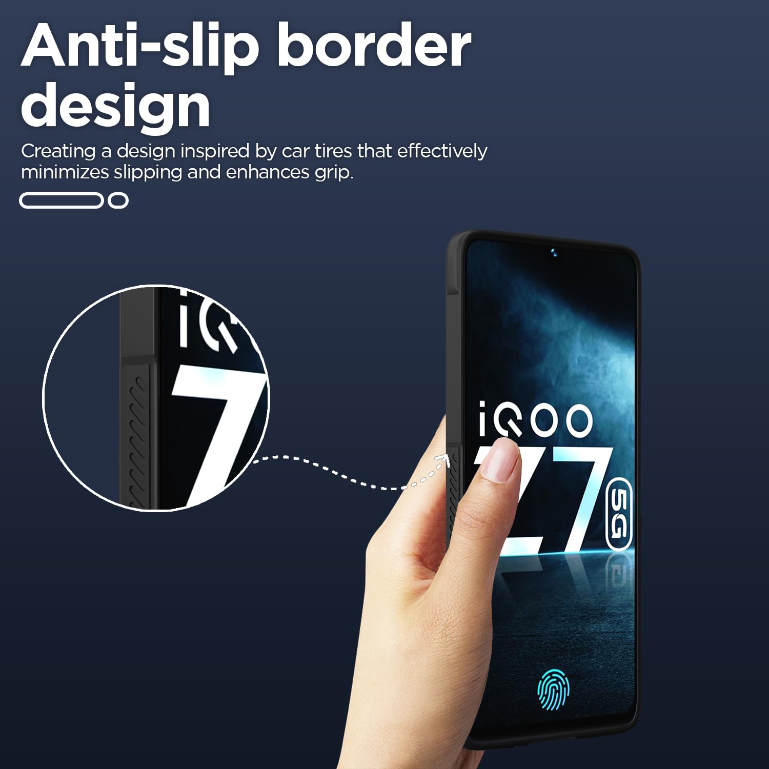 Black Liquid Silicone mobile back cover for iQOO Z7/Z7s 5G – Pikkme – photo 4
