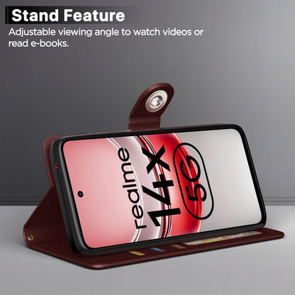 Realme Narzo 80x/P3x/14X 5G Button mobile flip cover in brown by Pikkme – photo 3