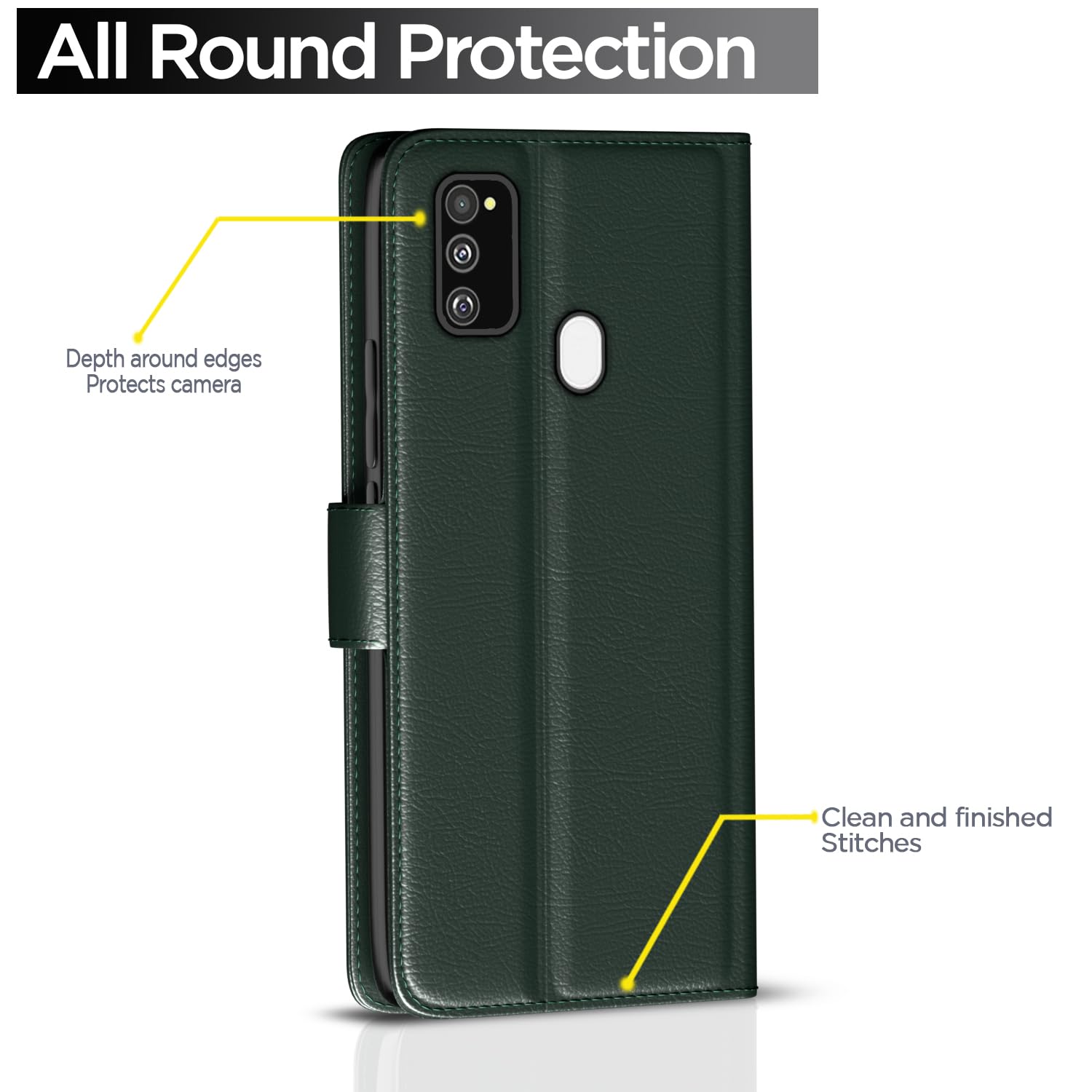 Samsung Galaxy M30s / M21 / M21 2021 Vintage Flip Cover (Green)