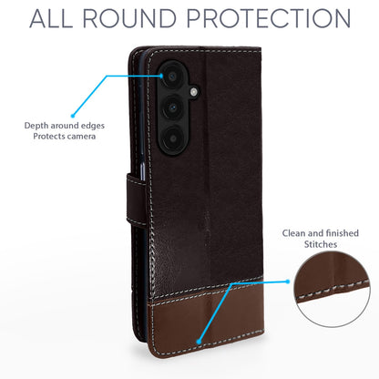 Samsung A15 5G Magnetic mobile flip cover in coffee & brown by Pikkme – photo 3