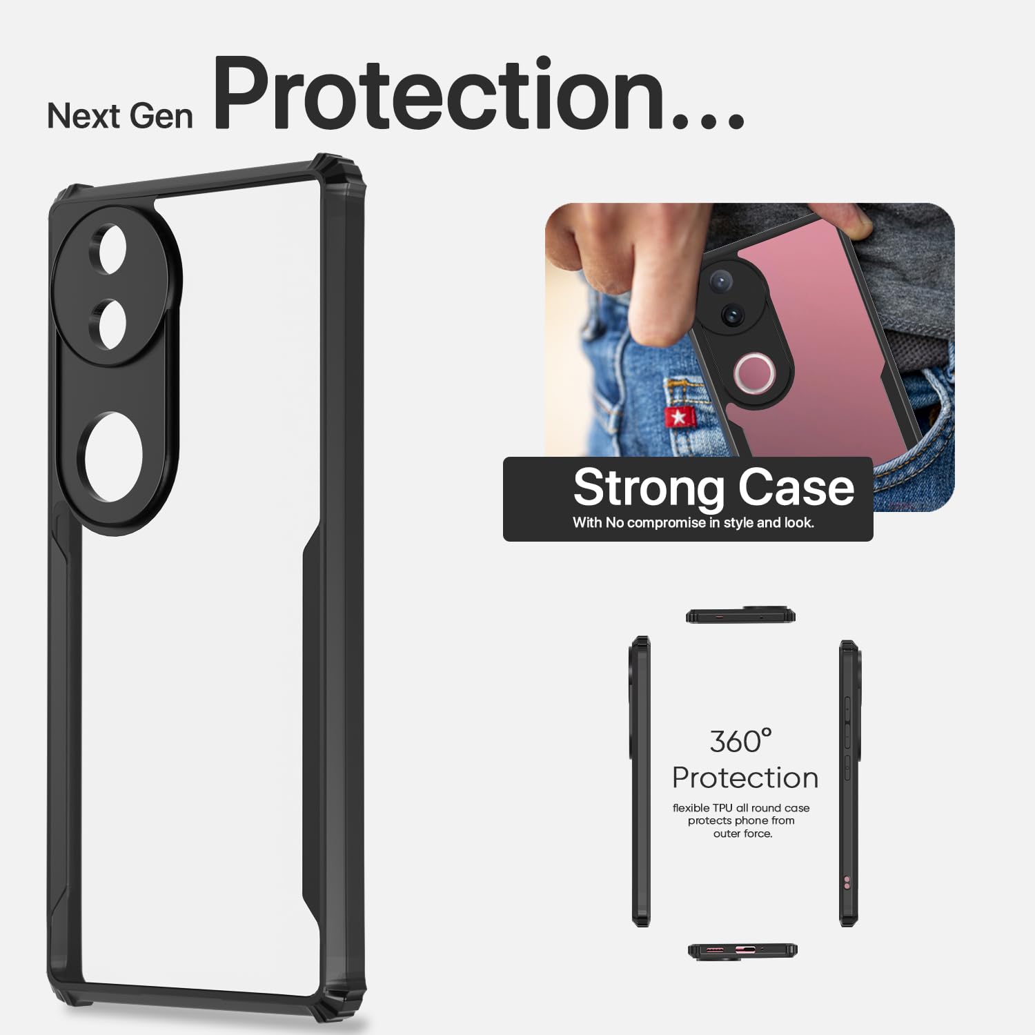 Pikkme black Clear back cover for iQOO Z10R 5G/Vivo V50 5G/V50e 5G/Vivo T4R 5G Ultra – photo 7
