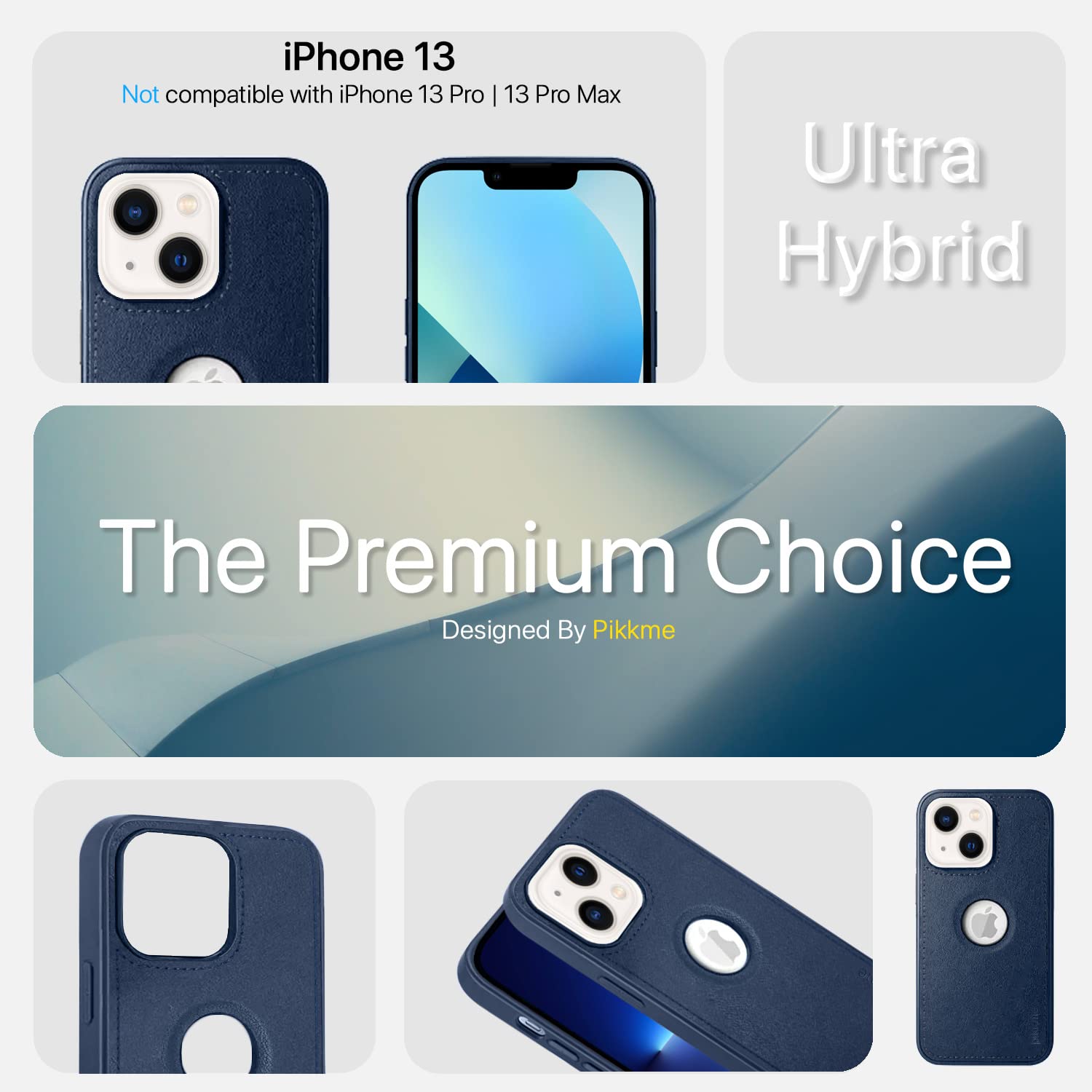 Pikkme blue Leather back cover for iPhone 13 – photo 3