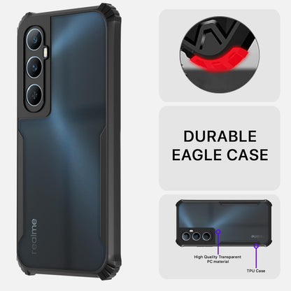Pikkme Realme C65 Eagle Clear Transparent Back Cover (Black)