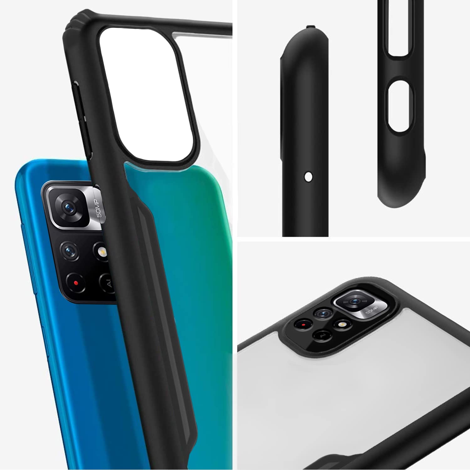 Pikkme Redmi Note 11T/Poco M4 Pro 5G black mobile back cover – photo 5