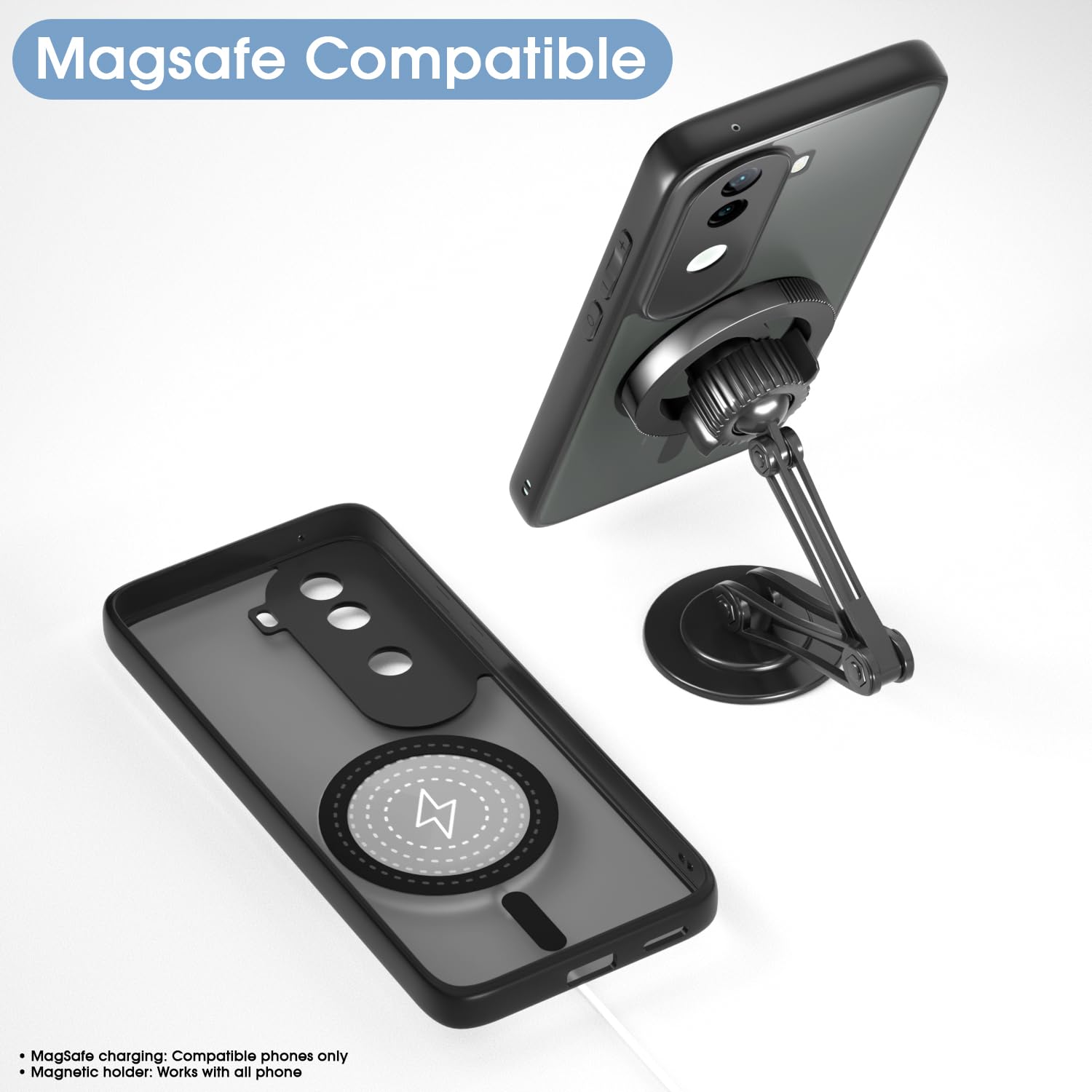 Black smoke mag-safe phone cover for Vivo V40e/iQOO Z9s 5G – Pikkme – photo 7