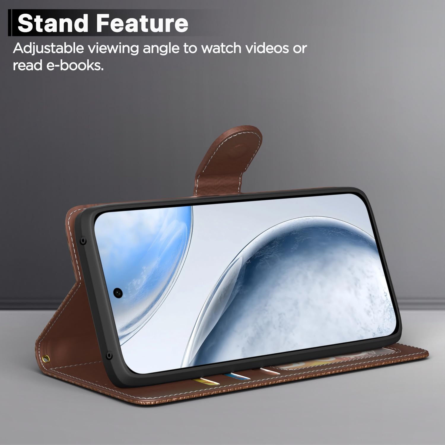 Vivo X200 FE 5G wallet flip cover in tan by Pikkme – photo 3