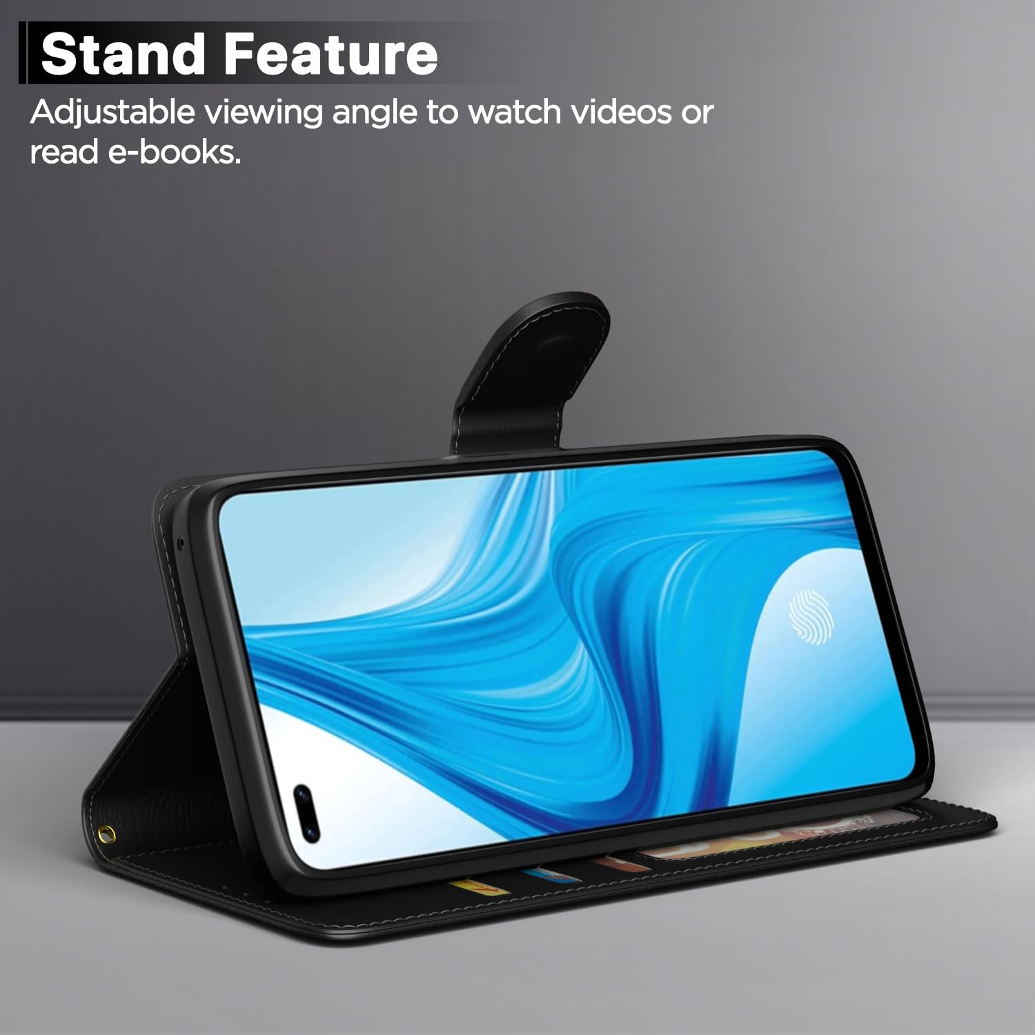 Oppo F17 Pro Wallet wallet flip cover in black by Pikkme – photo 5