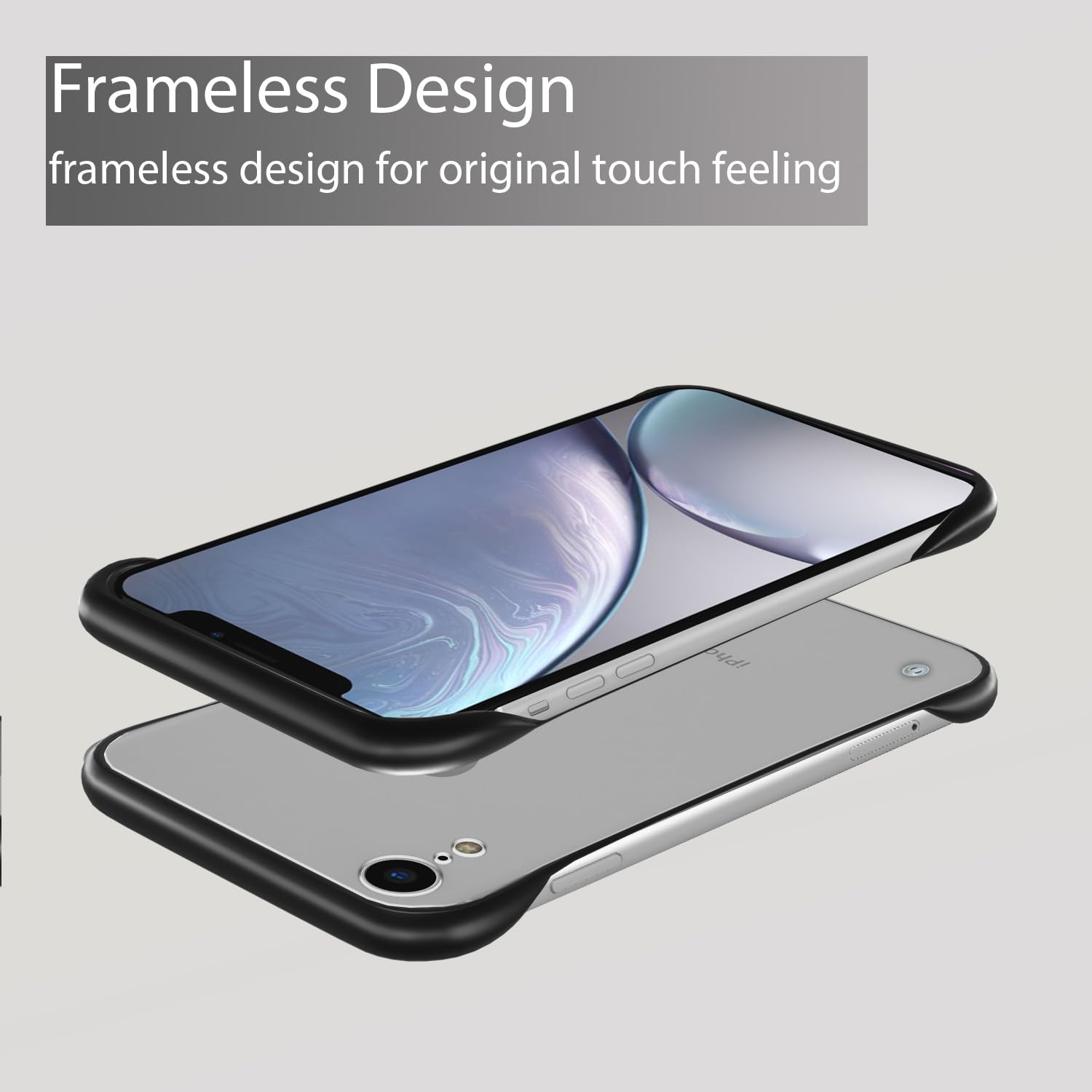 Pikkme iPhone XR  Frameless Back Cover (Black)