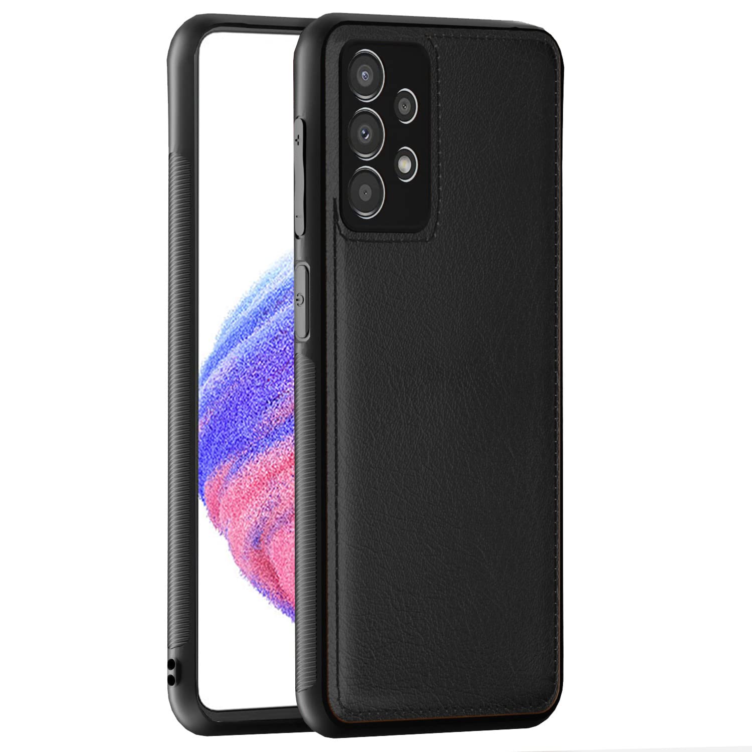 Black Leather mobile cover for Samsung A53 5G – Pikkme