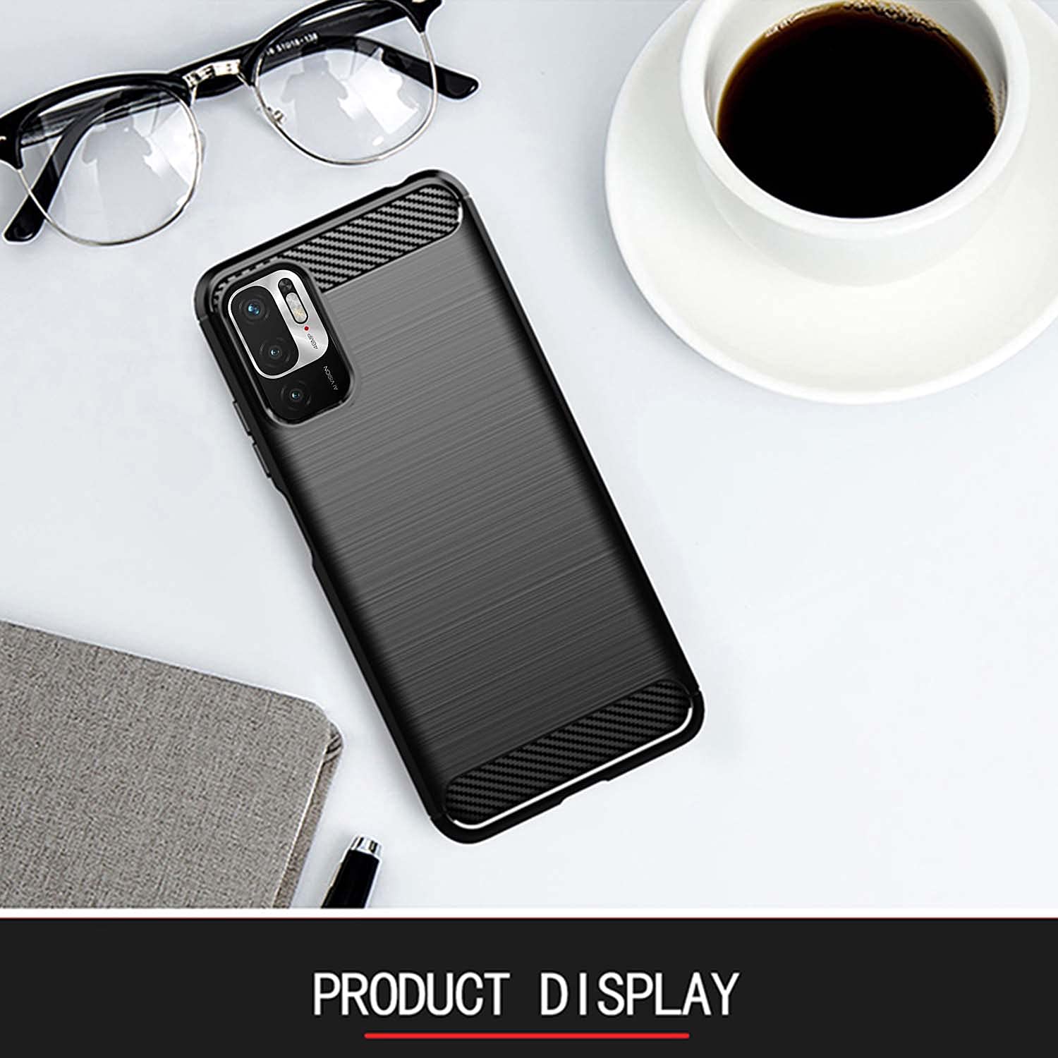 Pikkme Xiaomi Redmi Note 10T 5G Hybrid Carbon Fiber Back Cover | Black