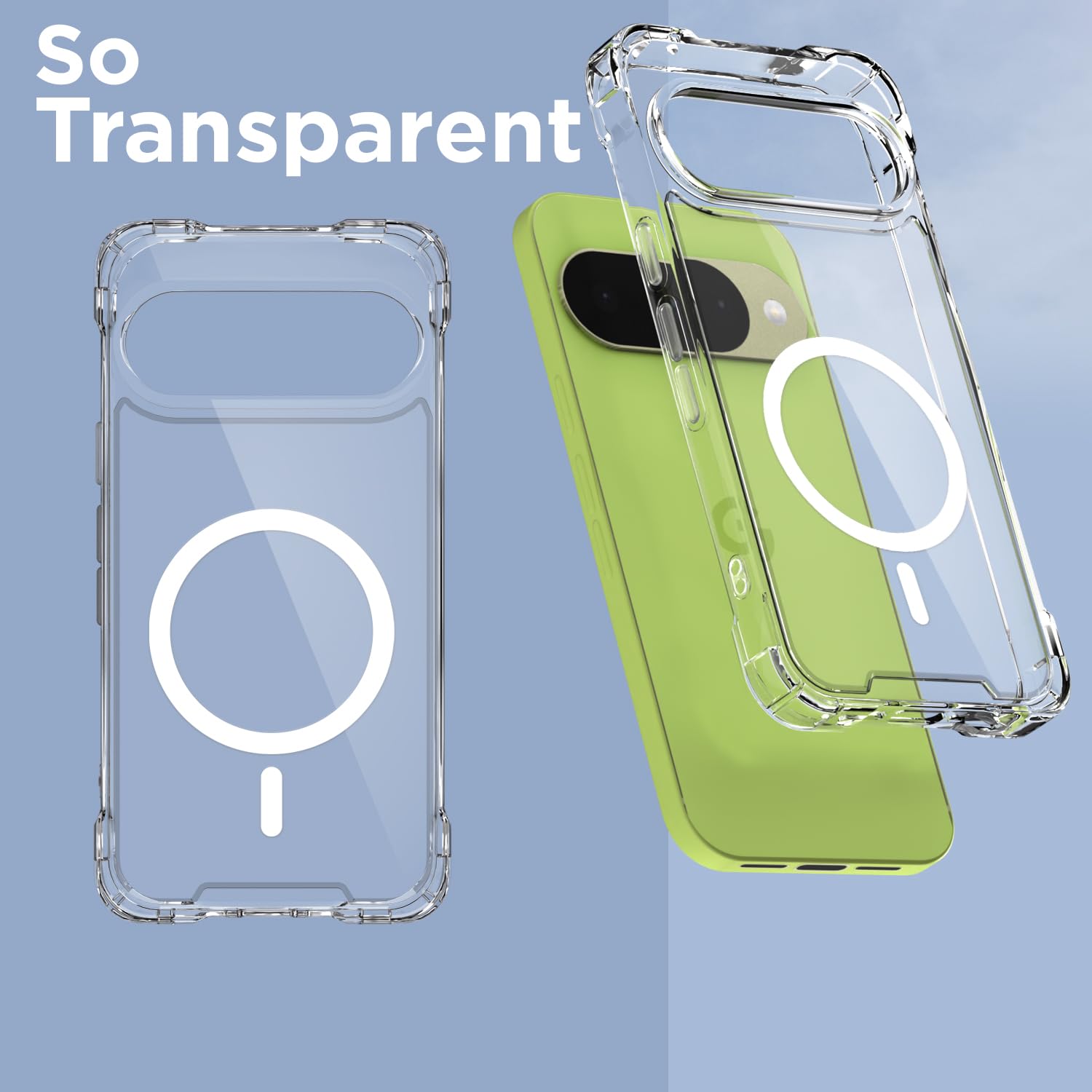 Google Pixel 9/Pixel 10/Pixel 10 Pro 5G back cover in transparent mag-safe by Pikkme – photo 2