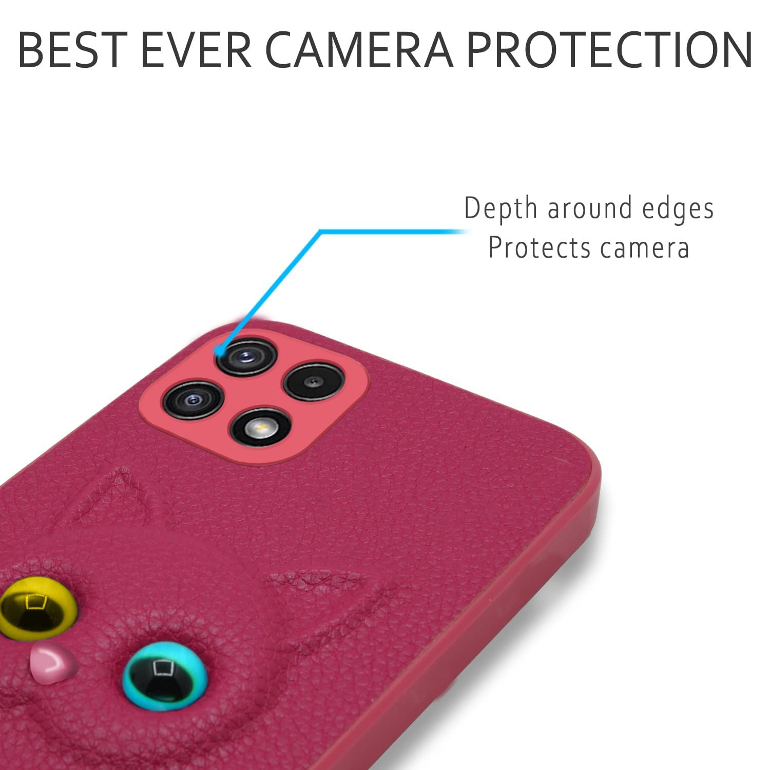 Pikkme Samsung Galaxy A22 5G / F42 5G Kitty Back Cover (Pink)