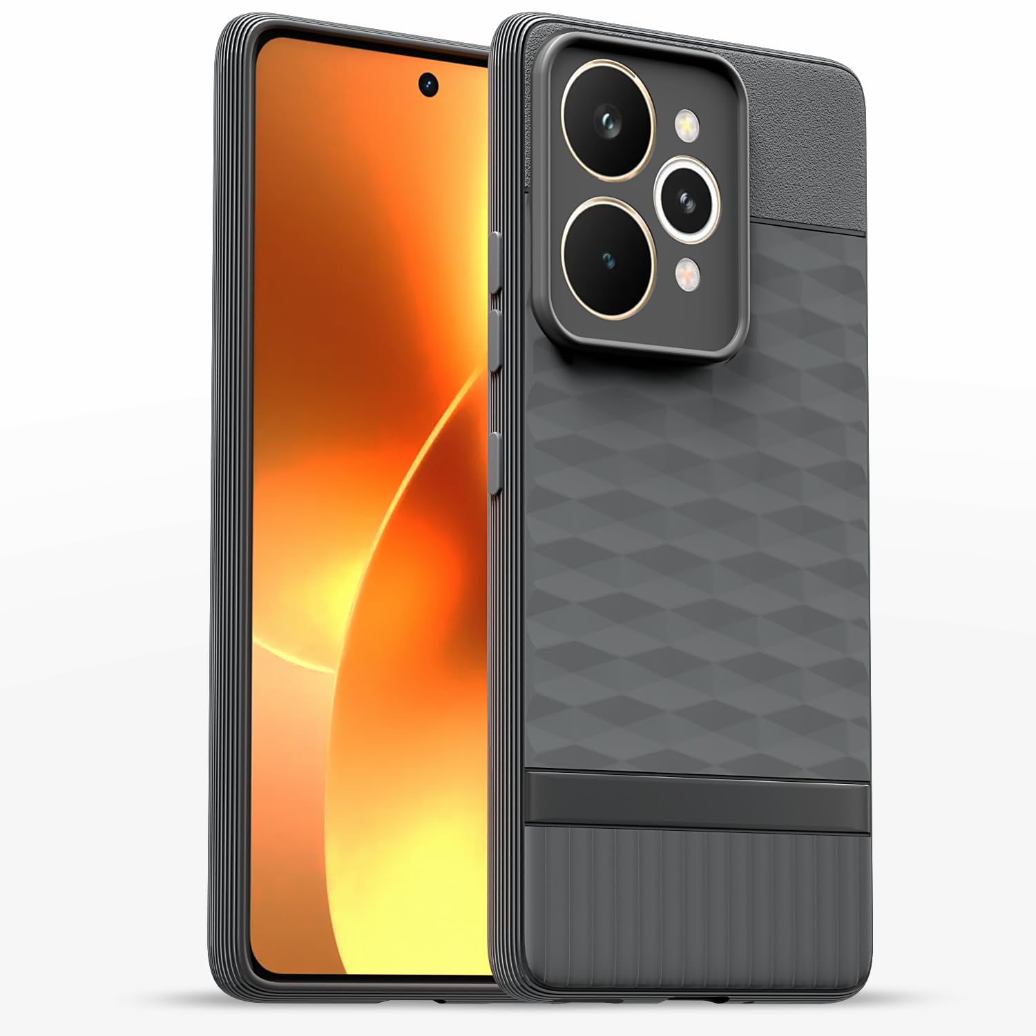Pikkme grey mobile back cover for Realme 15 5G