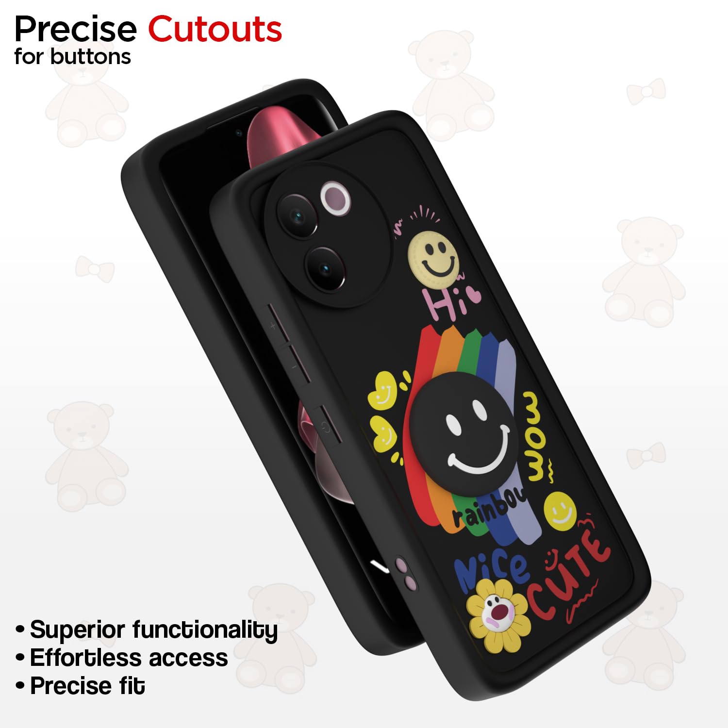 Pikkme Vivo V30e 5G Soft Silicone black mobile back cover – photo 6