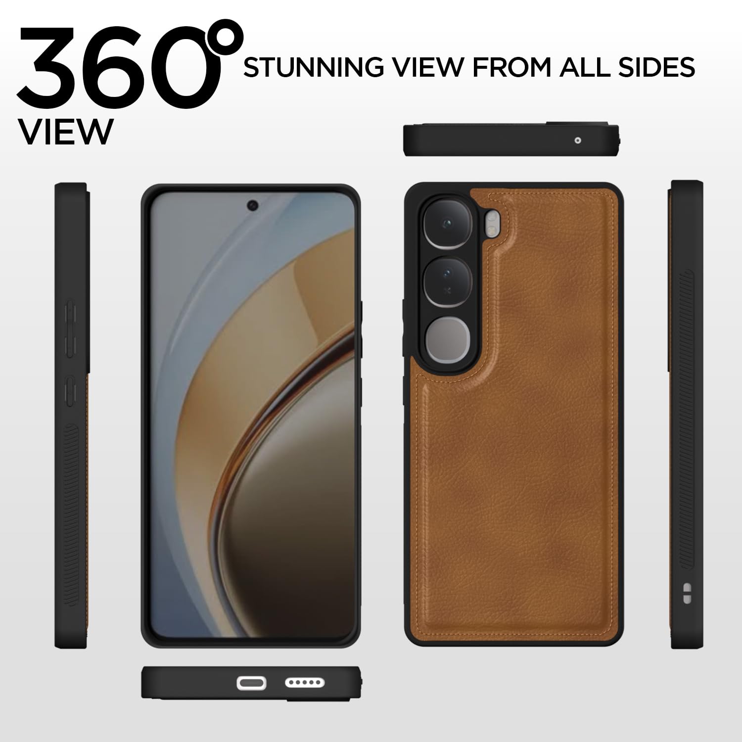 Pikkme Vivo Y300 5G / Vivo V40 Lite 5G Leather Back Case | Brown