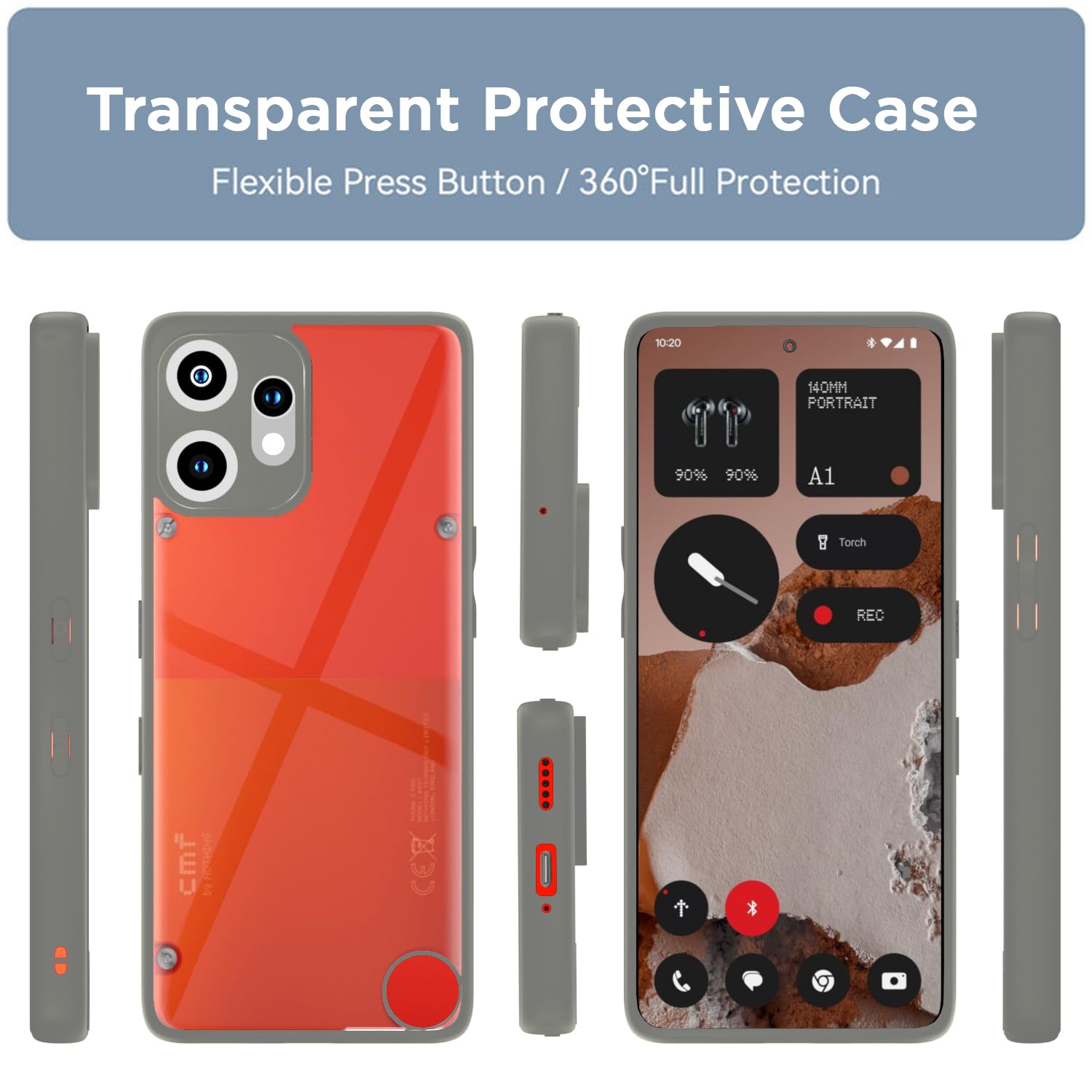 Pikkme CMF by Nothing Phone 2 Pro 5G Eagle 2 Shockproof Sleek Hybrid Armor Back Cover (Grey)