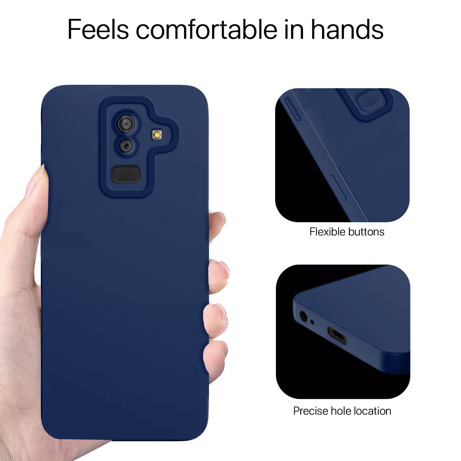 Pikkme Samsung Galaxy J8 Liquid Silicone Back Cover (Blue)