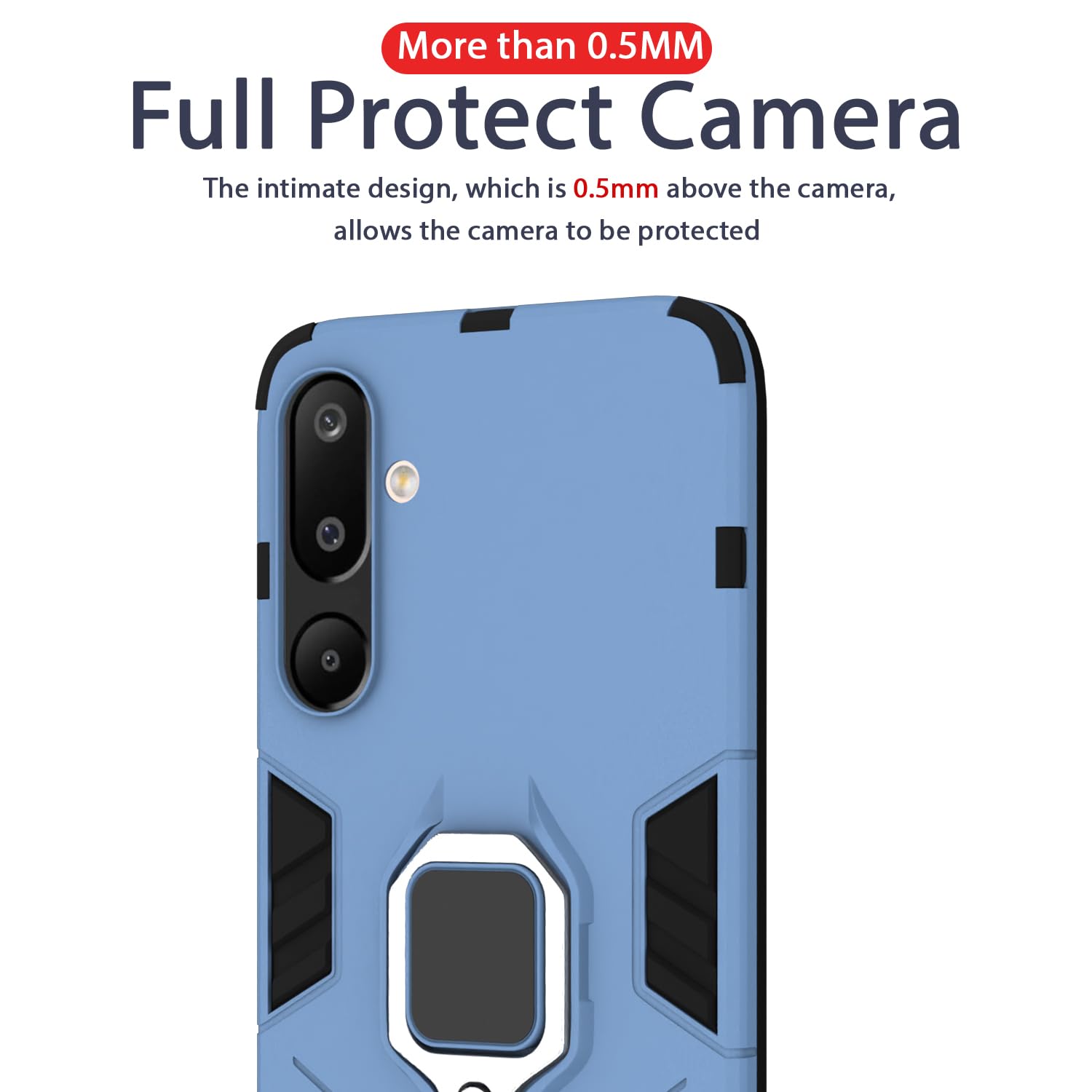Pikkme Samsung Galaxy M16 5G D5 Tough Armor Back Cover (Blue)