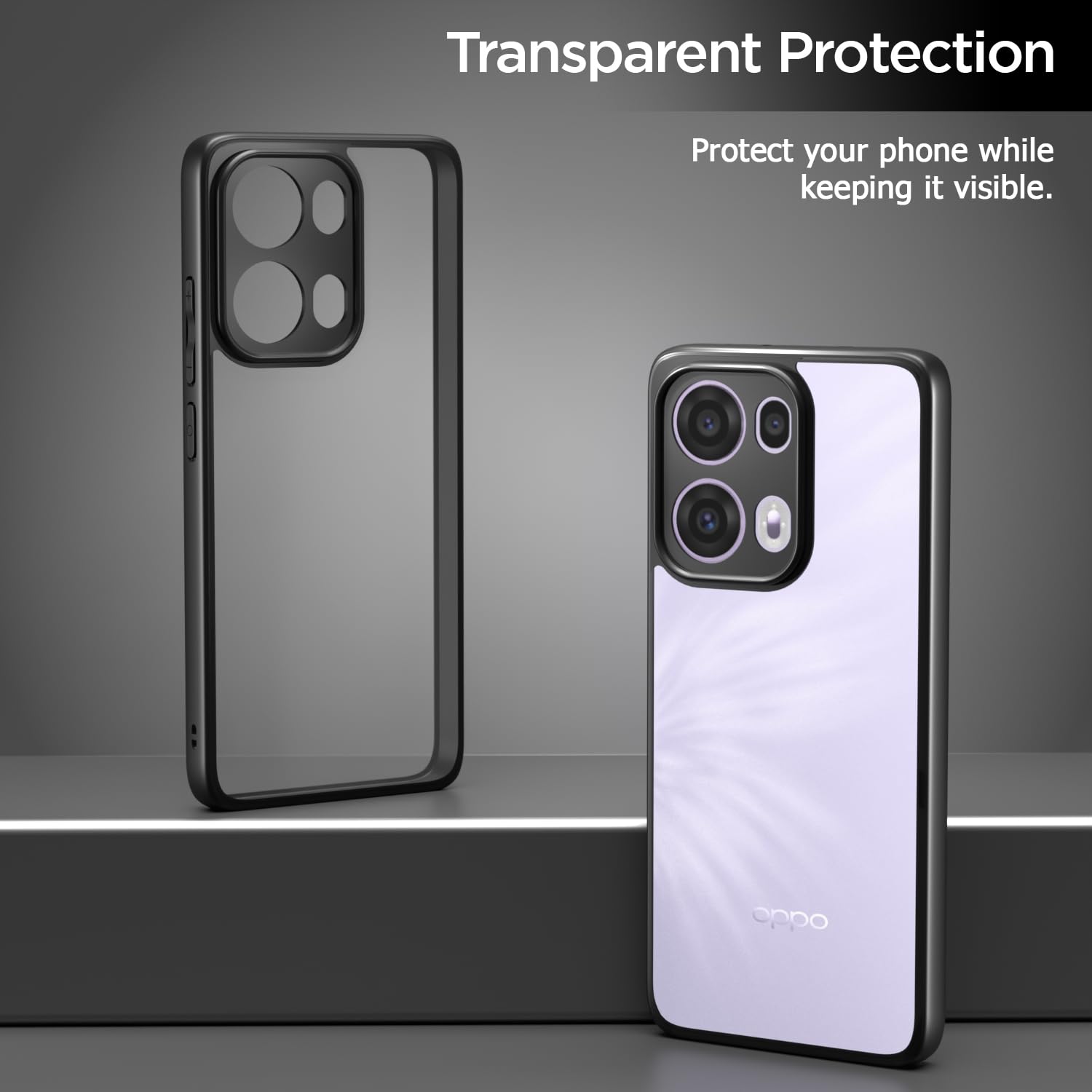 Oppo Reno 13 Pro 5G Hybrid mobile back cover in black by Pikkme – photo 2