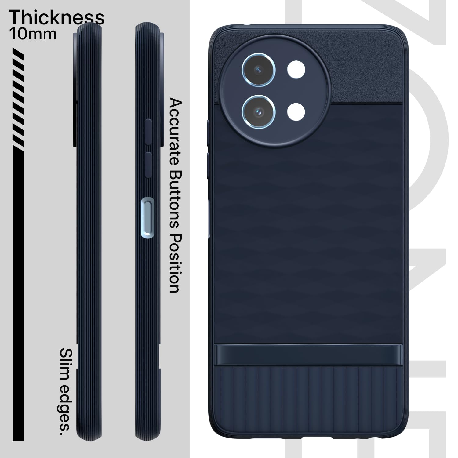 Pikkme Vivo Y58 5G / Vivo T3x 5G / Vivo Y200i 5G  Gencase Back Cover (Blue)