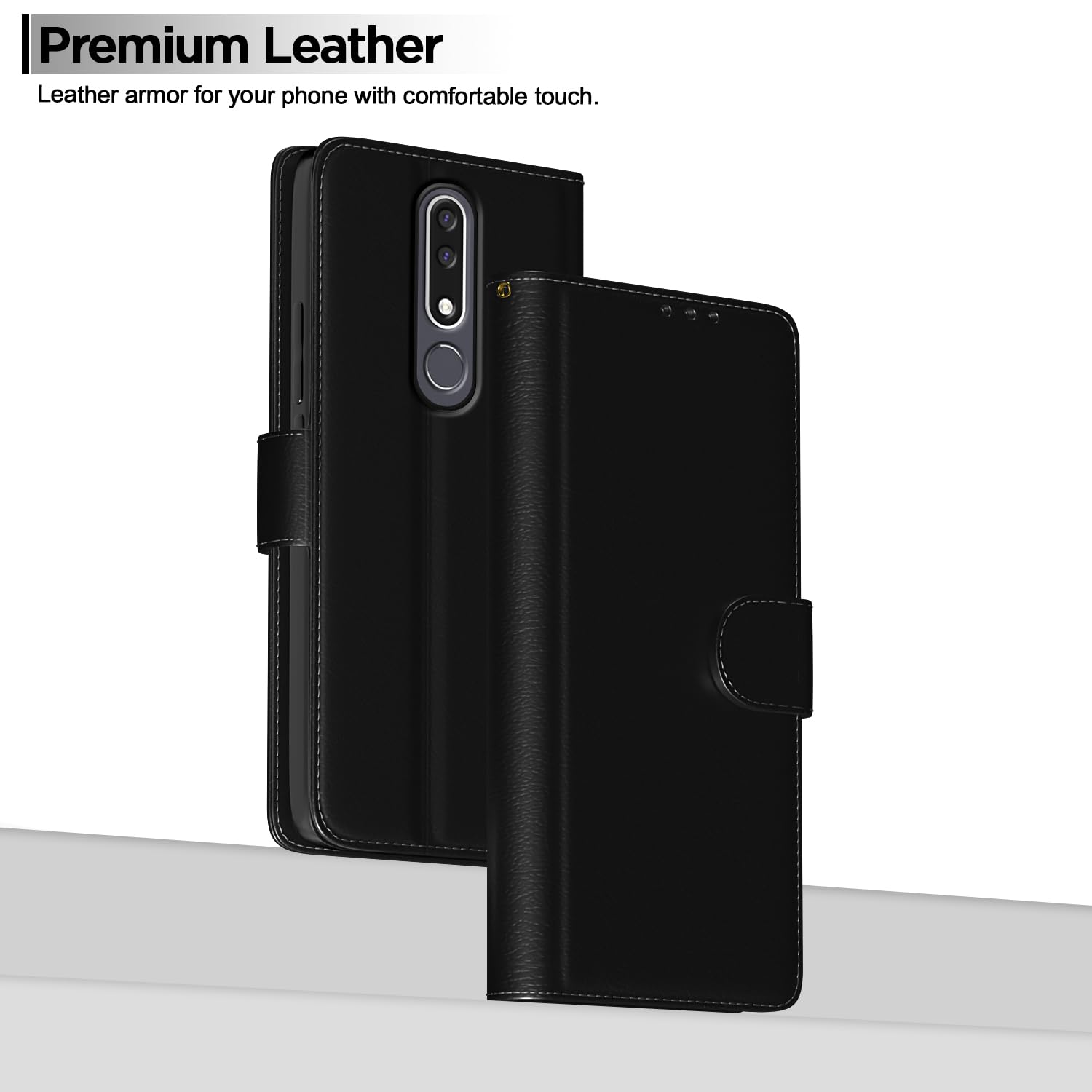 Nokia 3.1 Plus flip case in black by Pikkme – photo 2