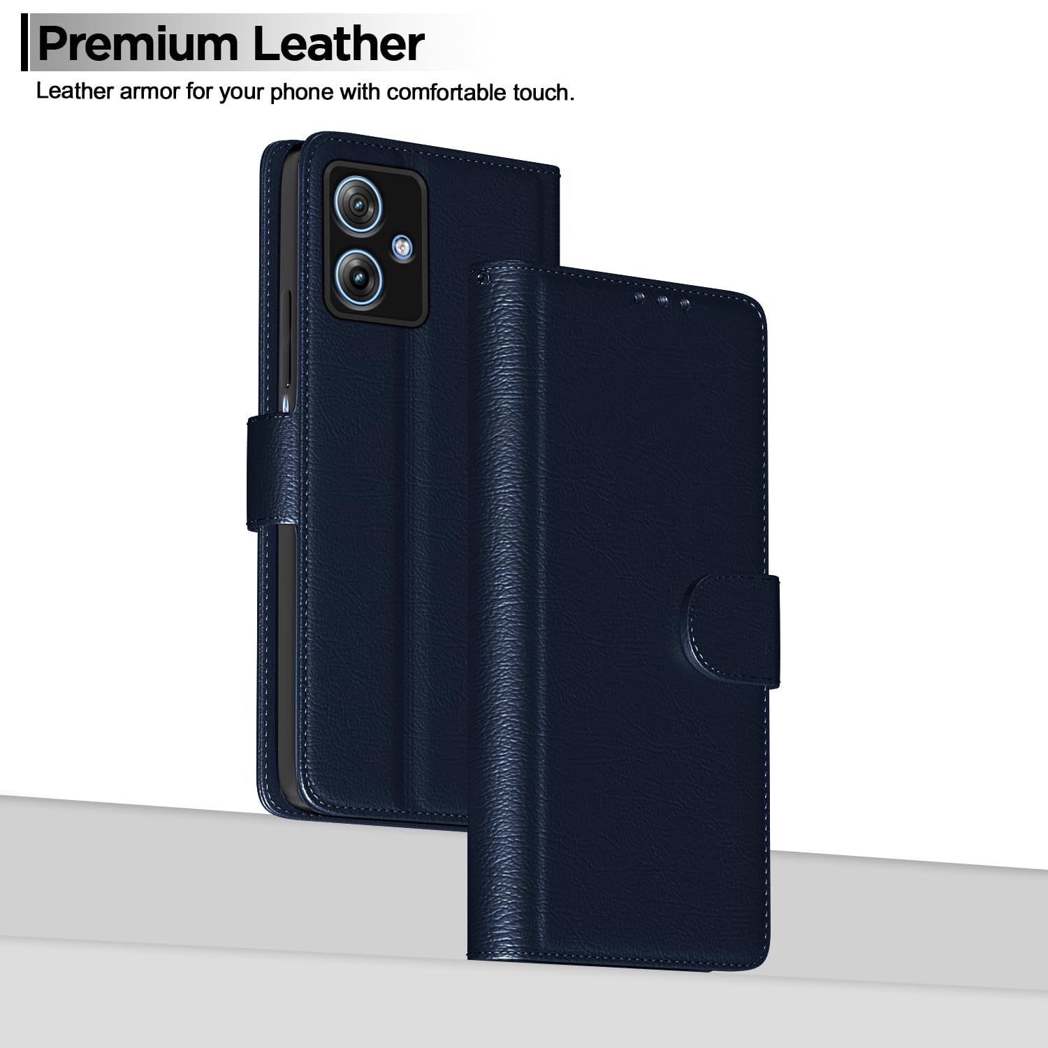 Moto G54/G64 5G mobile flip cover in blue by Pikkme – photo 2