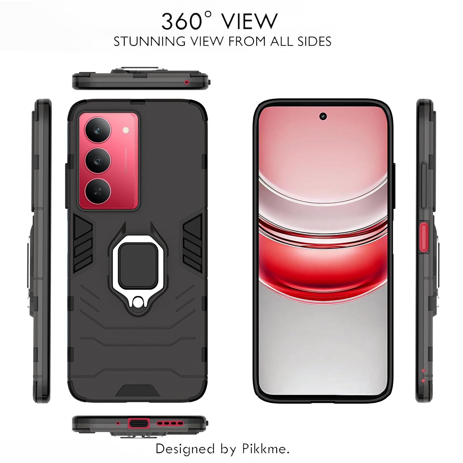 Black D5 Tough Armor mobile cover for Realme Narzo 80x/P3x/14X 5G – Pikkme – photo 3