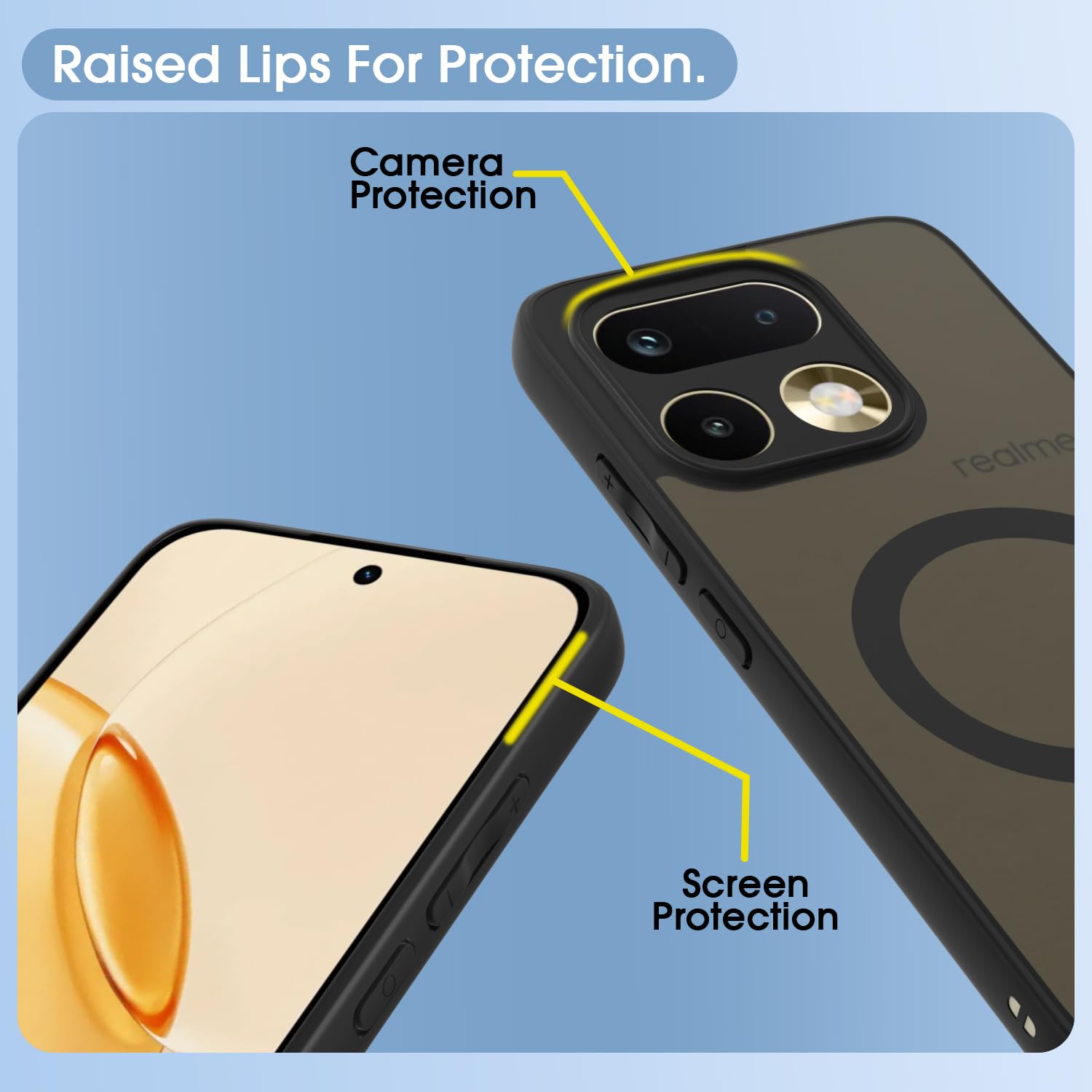 Realme 16 Pro Plus 5G mobile back cover in black smoke mag-safe by Pikkme – photo 4