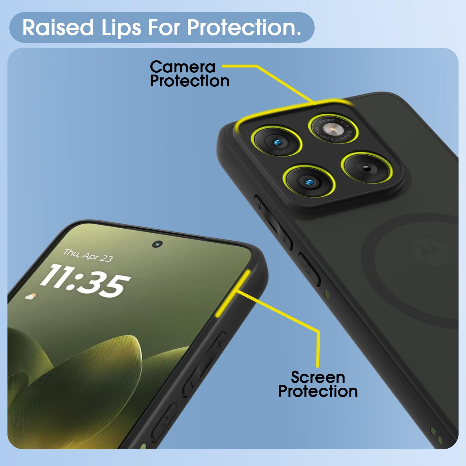 Pikkme black smoke mag-safe MagSafe phone cover for Moto Edge 70 5G – photo 4