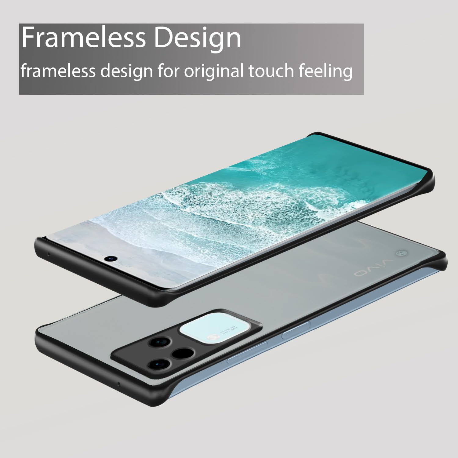Vivo V30/V30 Pro 5G Frameless mobile cover in black by Pikkme – photo 7