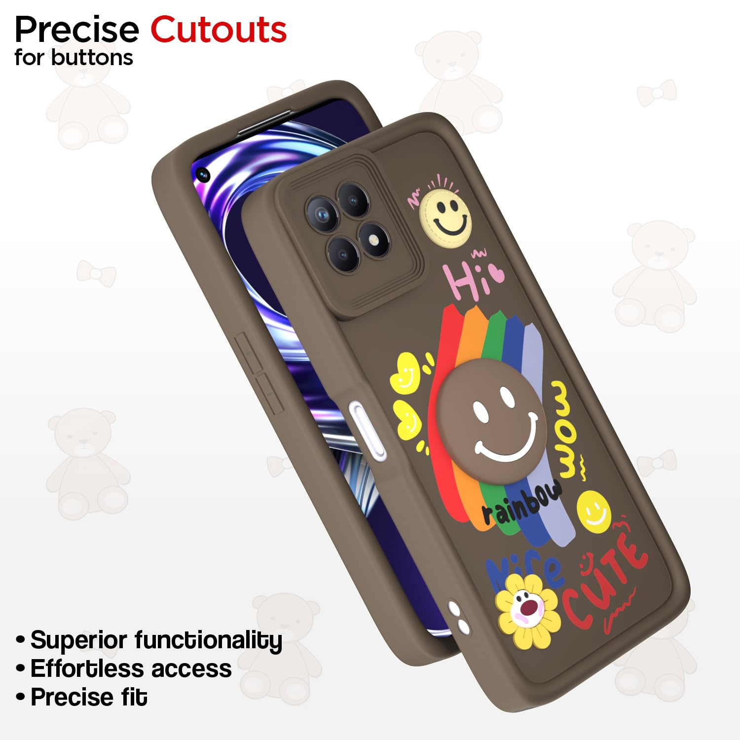 Pikkme Realme Narzo 50/8i 4G Soft Silicone brown phone cover – photo 6