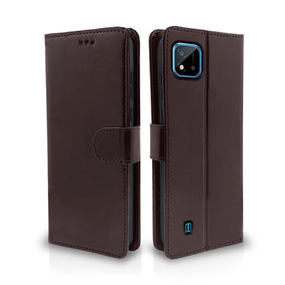 Pikkme Realme C20 Vintage Flip Cover | Coffee