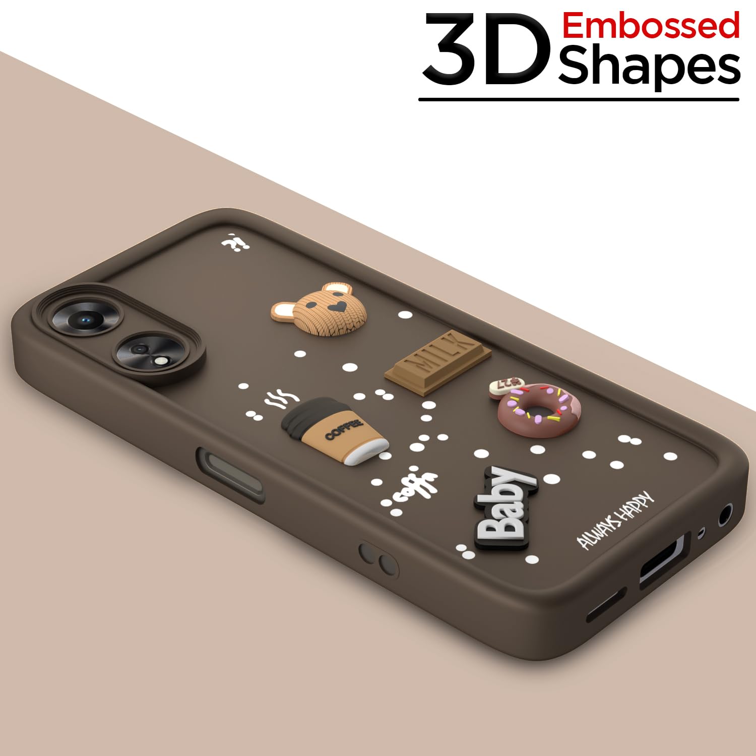 Pikkme Oppo A78 5G/3D Silicone brown mobile cover – photo 3