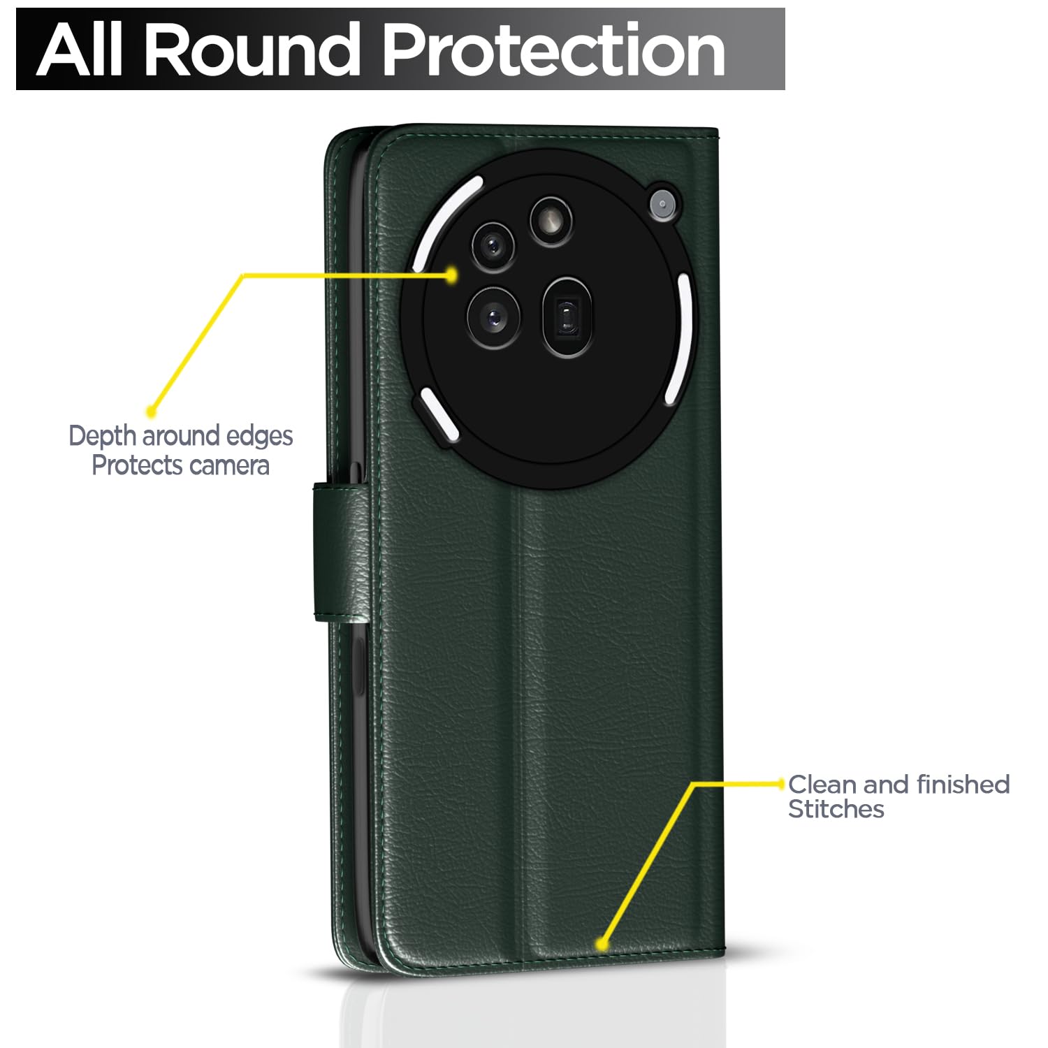 Nothing Phone 3a Pro 5G Wallet flip cover in green by Pikkme – photo 4