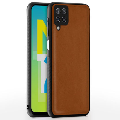 Samsung M12/A12/F12 Leather back cover in camel by Pikkme