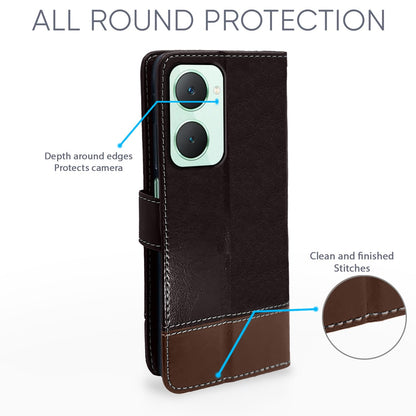Pikkme coffee & brown mobile flip cover for iQOO Z9 Lite 5G/Vivo T3 Lite 5G/Vivo Y18/Y18e/Y03 – photo 2