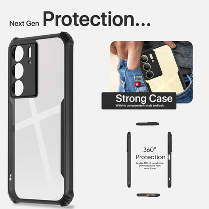 Pikkme Realme C71 Eagle Clear Transparent Back Cover (Black)
