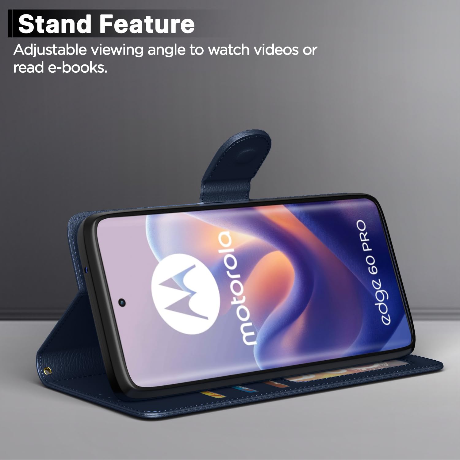 Pikkme Moto Edge 60 Pro 5G Wallet blue flip cover – photo 3
