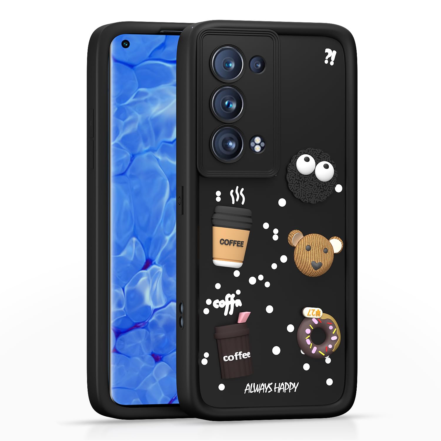 Black Silicone mobile cover for Oppo Reno 6 Pro Plus 5G/3D – Pikkme