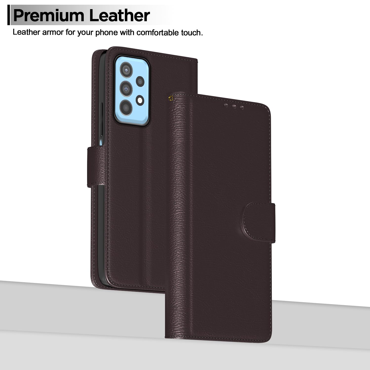 Samsung A32 Wallet flip case in coffee by Pikkme – photo 2