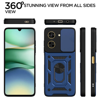 Pikkme Poco C71 D10 Tough Armor Back Cover (Blue)