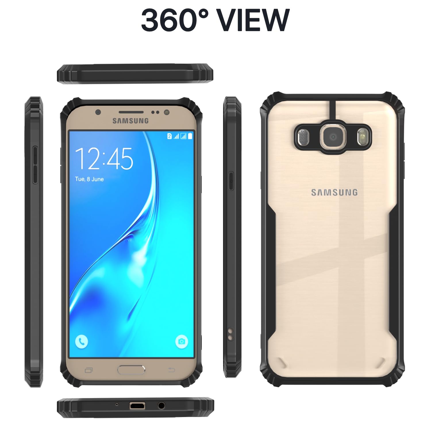 Pikkme Samsung Galaxy J5 2016 Eagle Back Cover (Black)