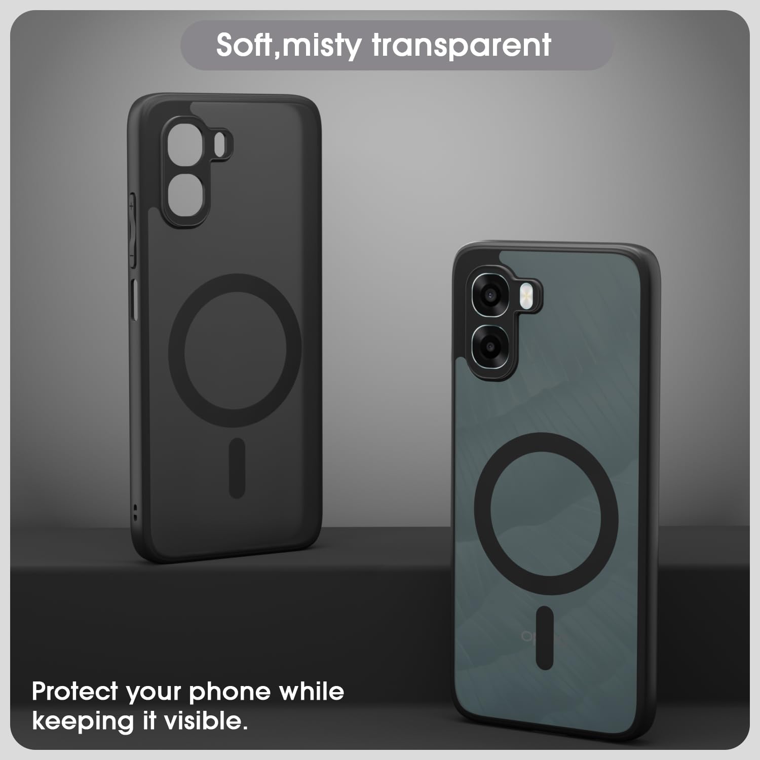 Black smoke mag-safe MagSafe phone cover for Oppo A6X 5G – Pikkme – photo 3