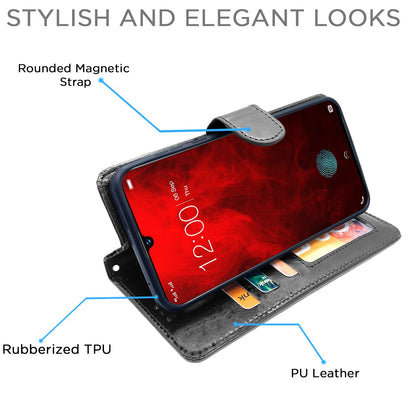 Pikkme Vivo V11 Pro Vintage Flip Cover| Black