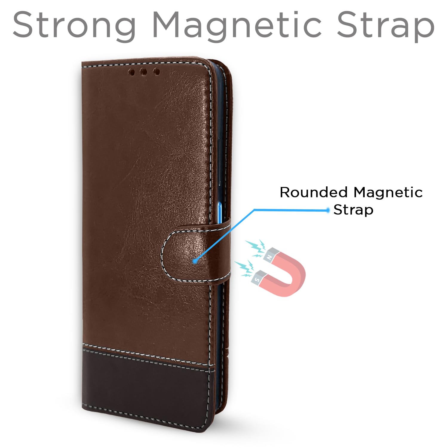Brown & coffee Magnetic flip case for Moto G04 – Pikkme – photo 6