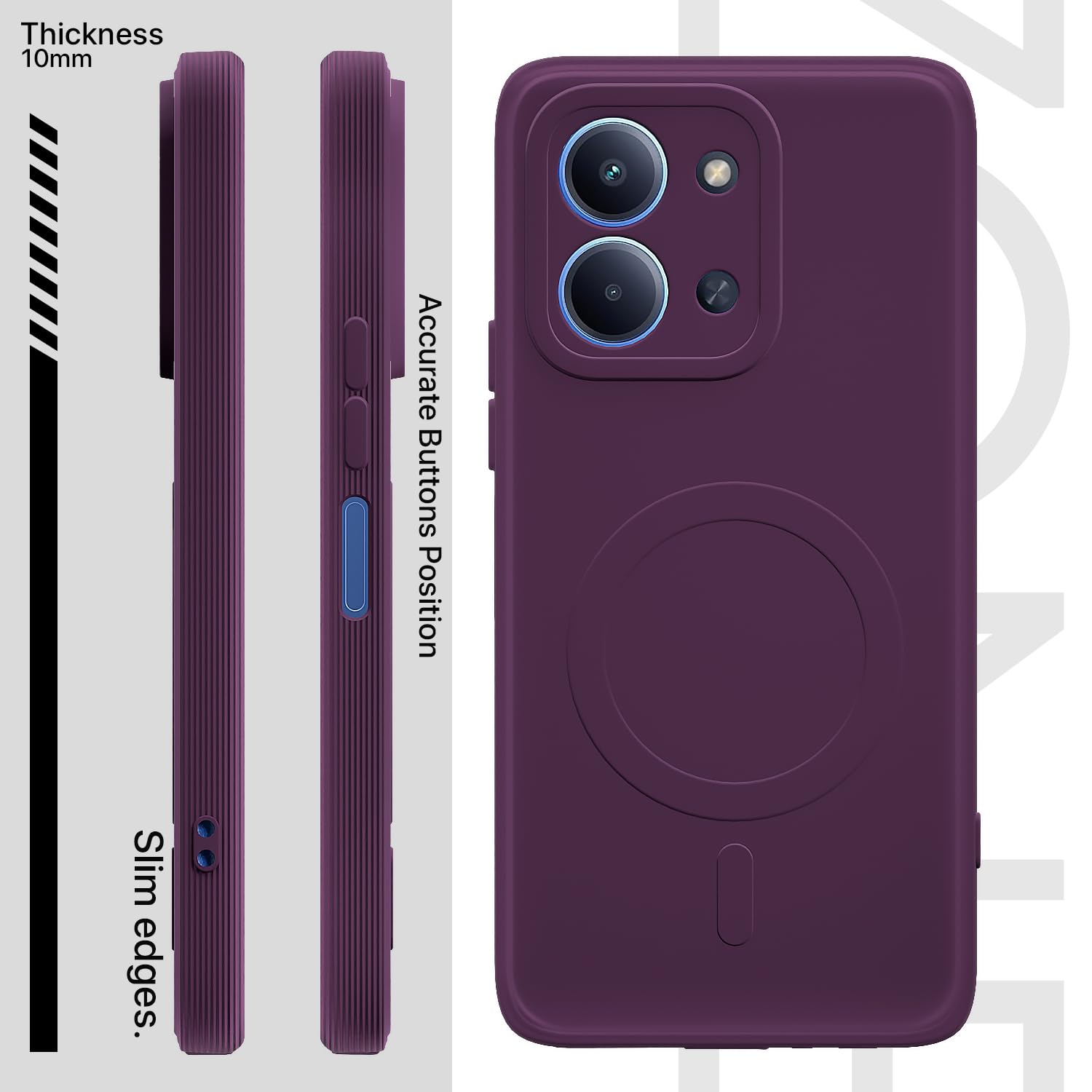 Redmi 15C 5G MagSafe mobile back cover in purple by Pikkme – photo 3